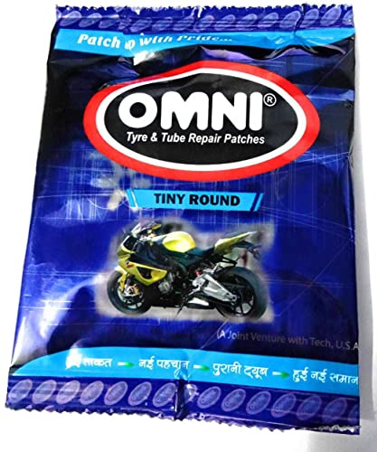 Image of Omni Tyre & Tube Repair Puncture Patches of 100 pcs (Tiny Round) with Chemical Vulcanizing Fluid 1 pc of 75 ml.