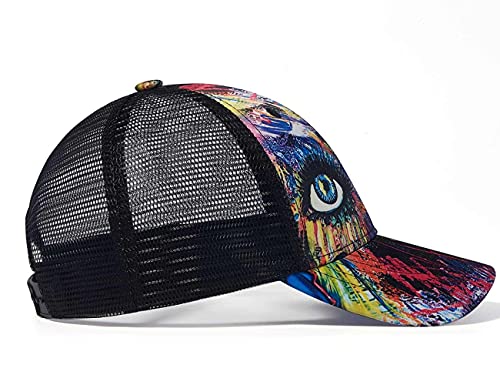 Image of Quanhaigou Trucker Hat - Mesh Snap Back - Unisex Adjustable Baseball Cap - Outdoor Hats for Men Women