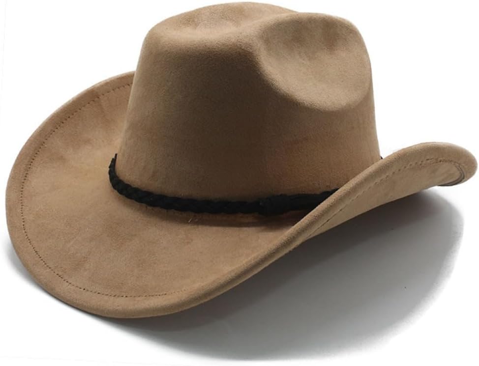Western Cowboy Hat, Black, Felt Material, Wide Brim, Classic Style