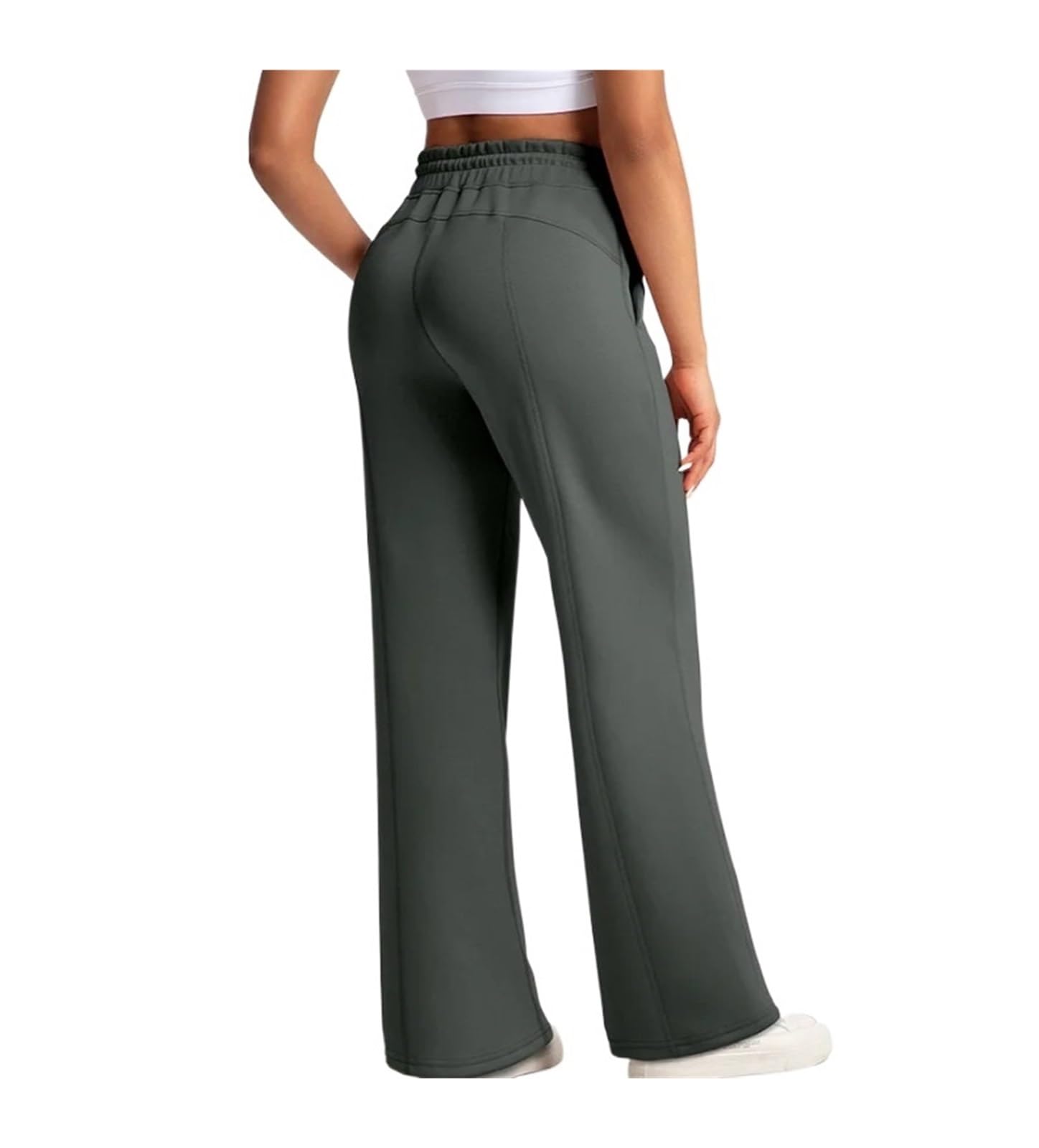 Pantalones De Yoga Modal Lavados con Arena For Mujer, Leggings Cintura Alta Capa Aire, Sueltos Pierna Recta For Correr, Deportes Y Ocio para Yoga Fitness