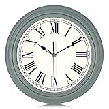 Gute Qualität: Ausgezeichnete HD-Glasfrontabdeckung, robuste ABS-Rückabdeckung, plastik rahmen, hochwertiges Mechanismus und Metallzeiger lassen unsere wanduhr länger arbeiten. Nachdem Sie es an der Wand installiert haben, läuft es fließend.