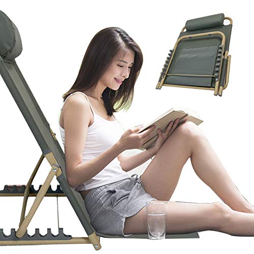 Back Rest Lumbar Support Home Bed Backrest Lumbar Support for Bedridden Paralyzed Patients with Spray Steel Pipe Oxford Cloth Adjustable 7 Angle Folding Backrest, Sturdy