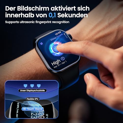 UniqueMe für Apple Watch 46 mm Displayschutz, 4 Stück Schutzfolie für iWatch Series 11/10, Staub-und Blasenfrei, HD TPU Folie, [Einfache Installation]