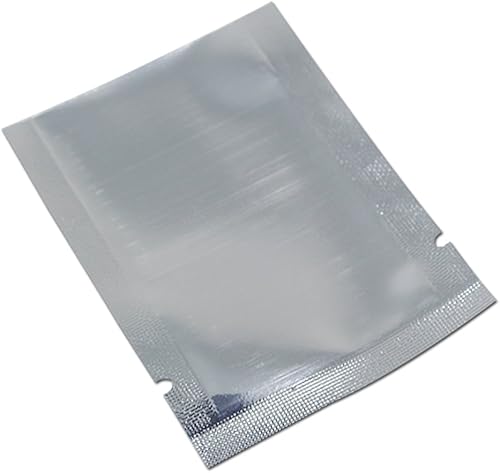 Miniatura 4 de MITOB Bolsa de papel de aluminio plateado, sellado térmico, para ventana delantera, de plástico, con parte superior abierta, bolsa de Mylar para