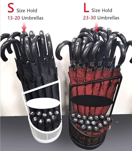 Porte-parapluies en maille métallique blanc sur pied