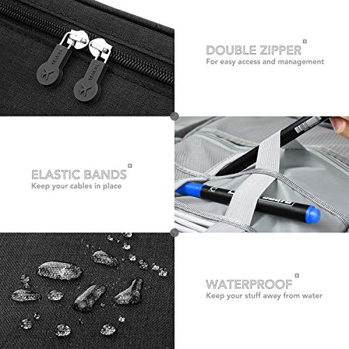 Electronic Organizer Large Travel Cable Organizer Bag Electronic Accessories Storage Case for Hard Drives, Cables, Phone, USB, SD Card, Gifts for Him/Her