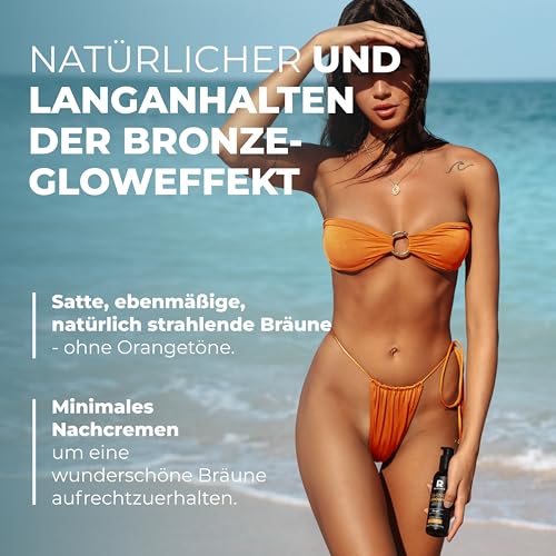 BYROKKO Shine Brown Premium Bräunungsbeschleuniger-Öl (150 ml), XXL Bräunungsbeschleuniger für Solarium & Außensonne, Bräune mit natürlichen Zutaten. Kokosnussöl, Walnussöl, Haselnussöl, Alle