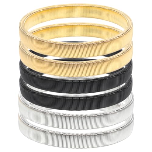 ANDRESLAD 6piezas Correas Elásticas Antideslizantes Para Mangas De Camisa Ajustables Para Bandas Metálicas