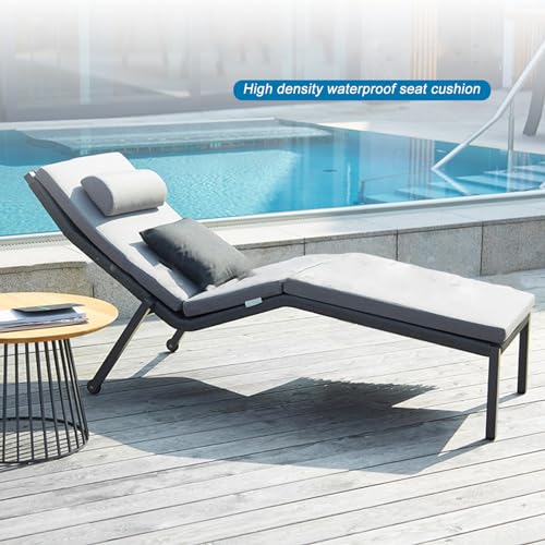 Coussin de banc imperméable gris foncé 5 cm pour l'extérieur