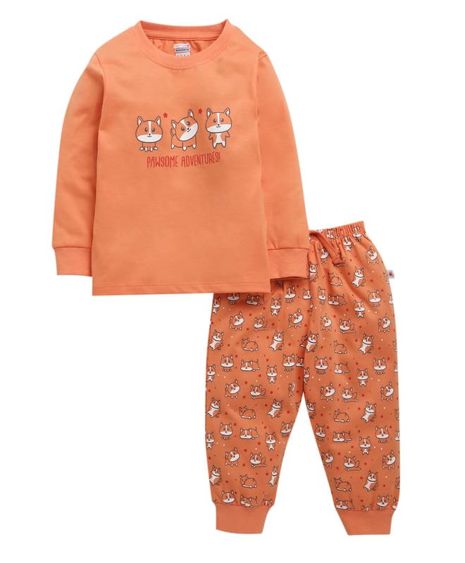 Image of BUMZEE Boys Cotton Full Sleeves T-Shirt & Pyjama Set (Peb10384391)