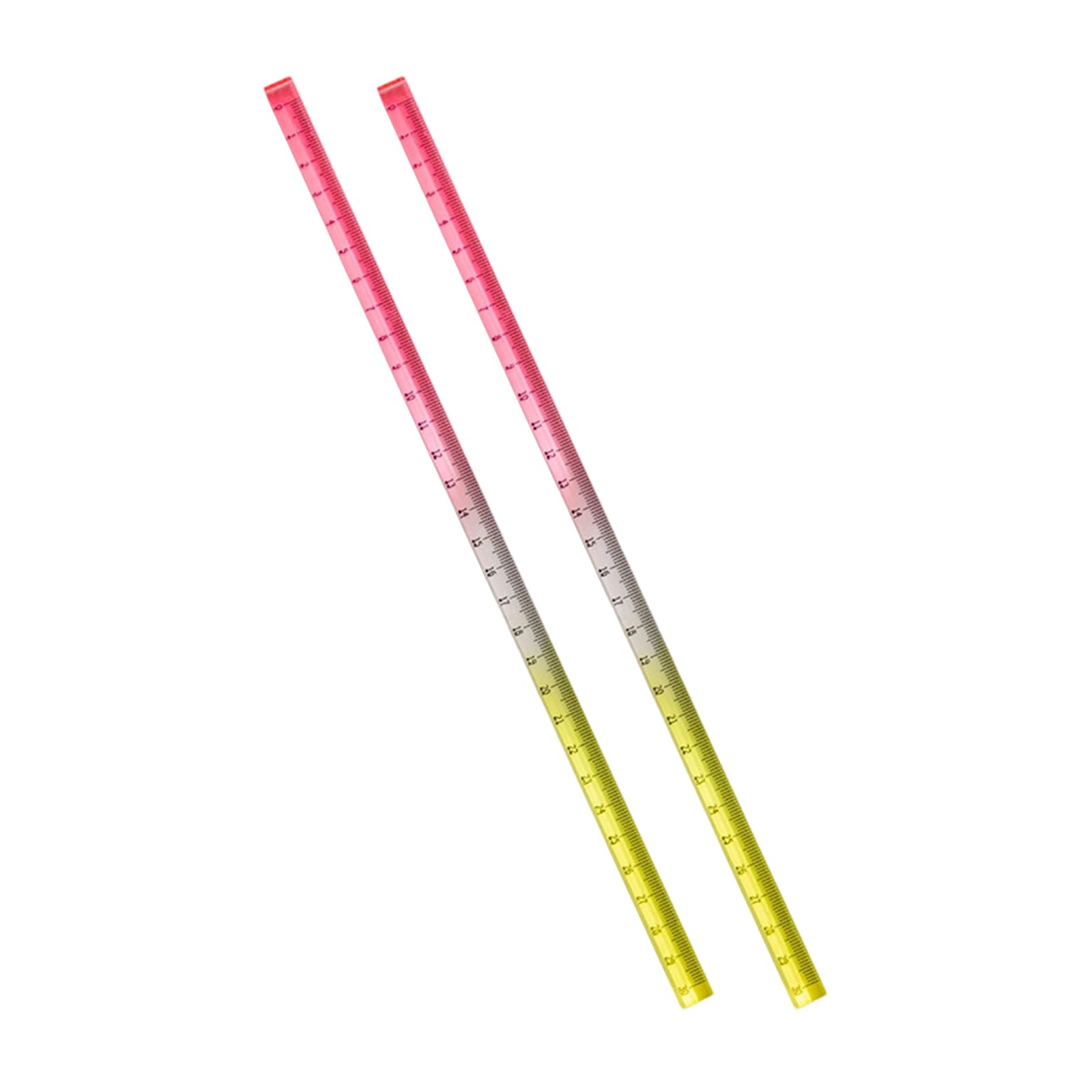 2Pcs Acrylic Clear Ruler, Colorful Straight Shatterproof Ruler Measuring Rulers School Offices Teaching Rulers Set