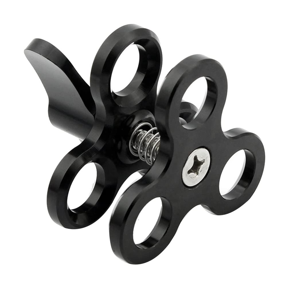Pince à boule 3 trous pour lampe de plongée - Support pour lampe de poche - Noir