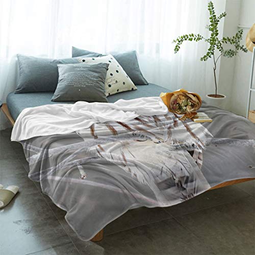 Greeeen Plush Fleece Throw Blanket | Fuzzy, Soft, Warm, Cozy, Reversible Blanket For Bed Couch Sofa Chair Travel- 39 X 49 Winter Owl #TOP3