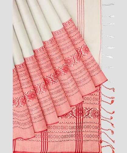 Image of eC ESHA'S COLLECTION Women's Cotton Blend Begumpuri Handloom Saree With Unstitched Running Blouse Piece