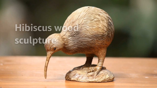 Escultura de Madera Pájaro Kiwi Tallada a Mano miniatura 7