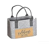 Die Außenfarbe ist entweder hellgrau oder dunkelgrau mit einem aufgestickten Spruch: 