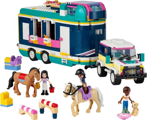 Friends Horse Show Trailer 41722, Cavallo Giocattolo per Ragazze e Ragazzi dagli 8 Anni in su con 2 Cavalli, Auto SUV e Accessori per l'equitazione, Set da Gioco con Animali, Idea Regalo - Lego - Immagine 3