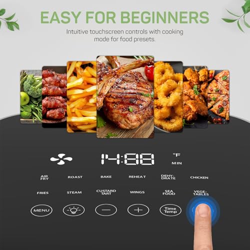 Air-Fryer-6-Quart-with-Viewing-Window-12-in-1-Functions-Air-Fry-Roast-Reheat-Dehydrate-Bake-Steam-and-More-400F-Max-Temperature