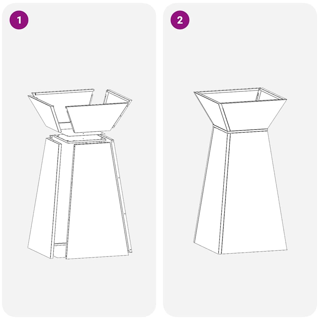 vidaXL Vaso a Pilastro Argento 35 x 35 x 73 cm, Giardino e terrazza, Moderno Vaso in Metallo, Decorazione Esterna, Supporto per Piante, Accessori Giardinaggio