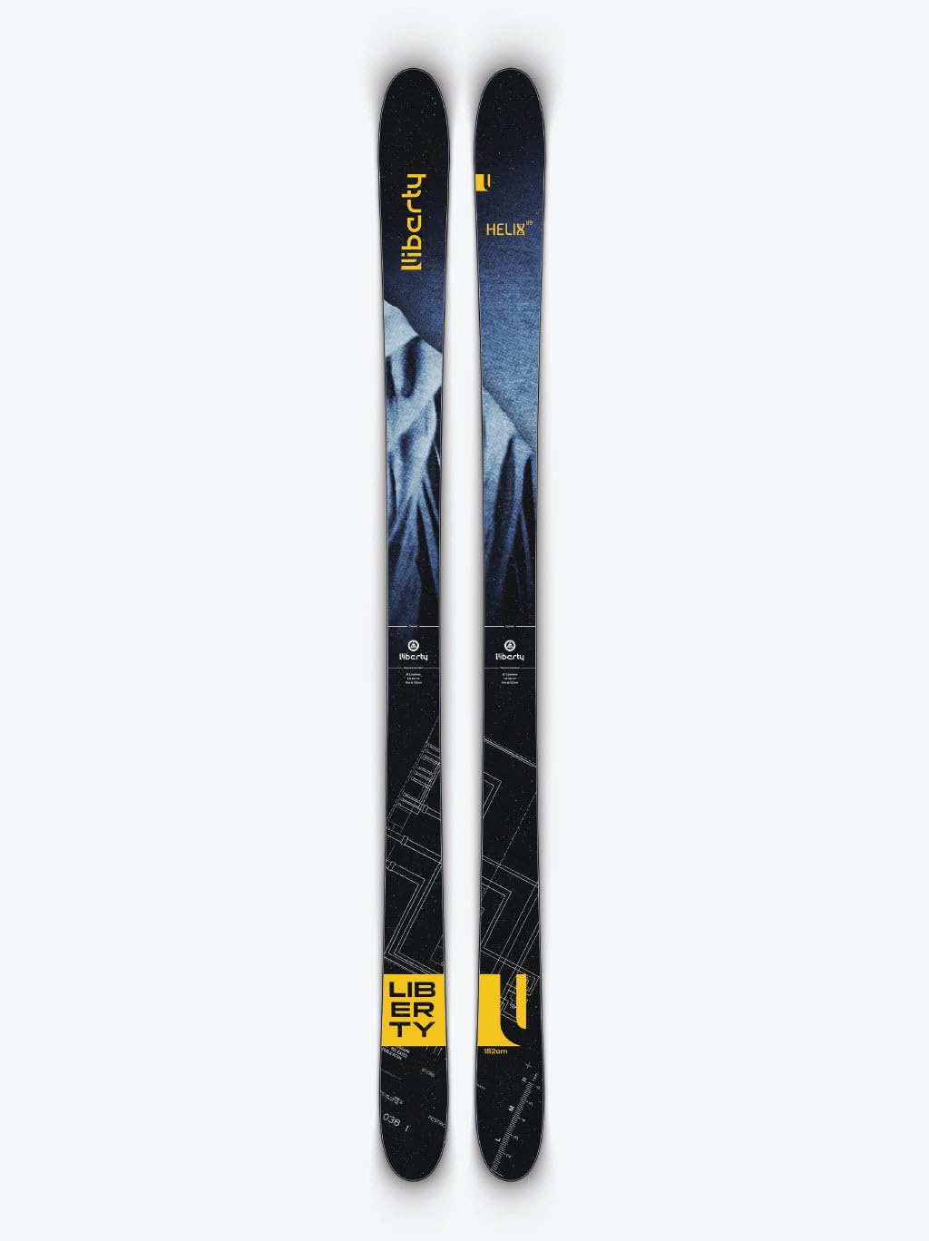 Liberty Helix 89 Men's All-Mountain Skis - High Performance Alpine Downhill Snow Skis - Durable Lightweight, 182cm