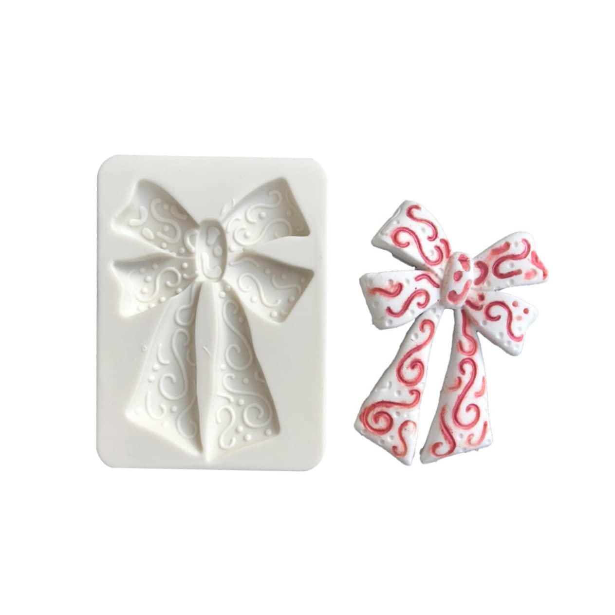 Anneome 3piezas Molde De Silicona Para Fondant Forma De Lazo Herramienta De Decoración De Pasteles Para Hornear Para Cumpleaños Bautizos y Bodas