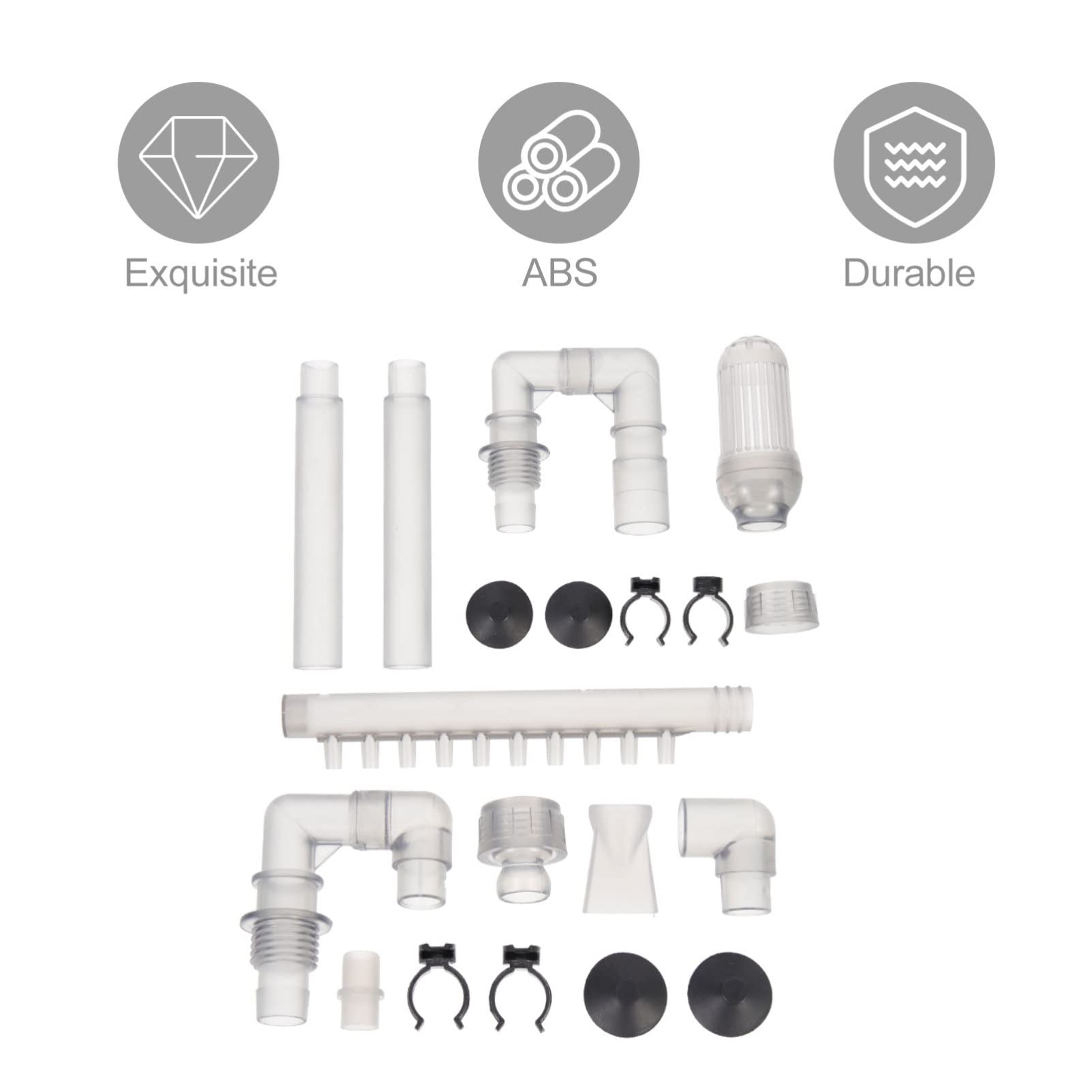 POPETPOP 3 Sets Wasserauslass von Aquariumrohr-Abflussrohr, Einlass-Zubehör, Ersatzzubehör, Fischkanisterfilter, externer Tank, professionelle Rohrteile, Filter