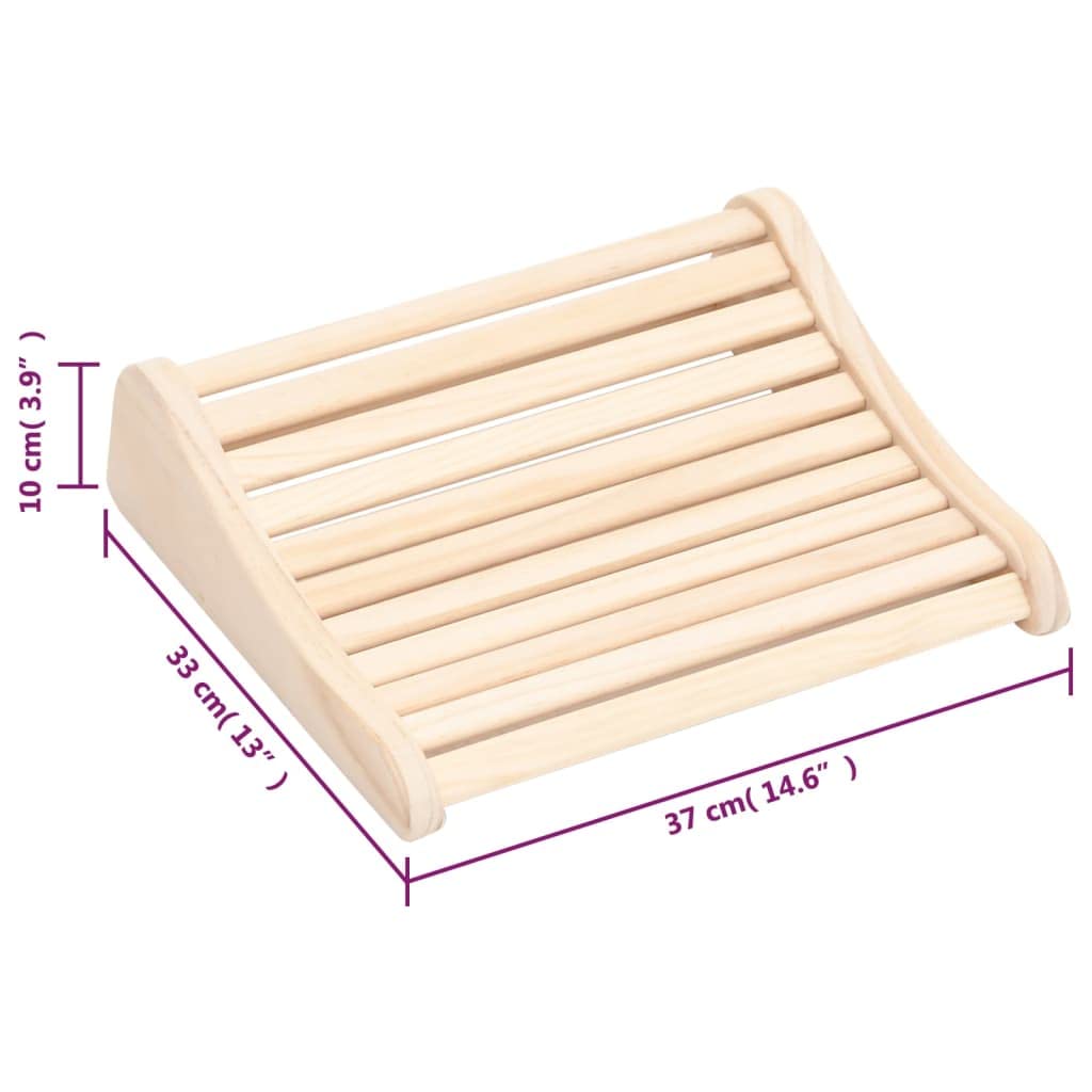 Appui tête de Sauna en Bois Massif de pin Non traité 37 x 33 x 10 cm pour Sauna hammam Spa Bain Vapeur Cabine, Confort du Cou et Maintien Naturel