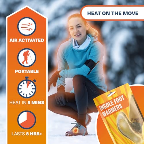 Bramble Insole Foot Warmers - All-Natural Odorless Air-Activated Warmers - Up to 10 Hours of Heat - 15 Pair (30 Warmers)