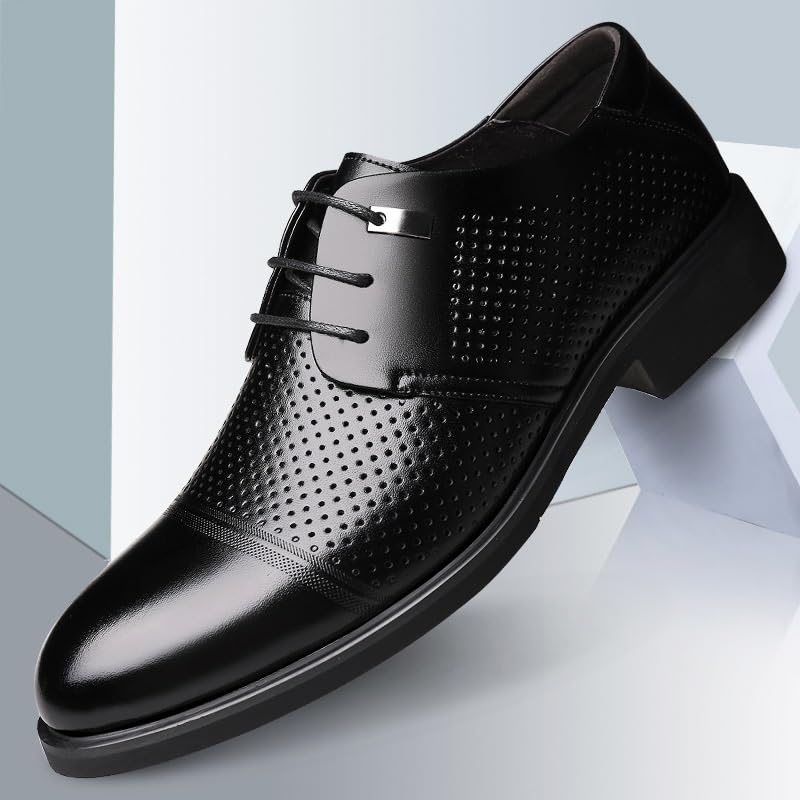 Mens Formal Oxford Shoes Faux Leather Lace Up Round Toe Block Heel Slip Resistant Rubber Sole Tuxedo Party Wedding Comfortable Business3
