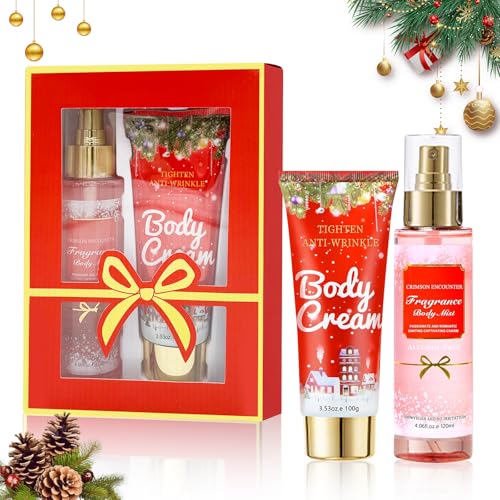 100ml Bruma Corporal En Spray+100g Hidratante Corporal, Crema Hidratante Corporal Nutritiva, Fragancia de Larga Duración Body Mist, Spray perfumado, regalos para amantes, mujeres, madres