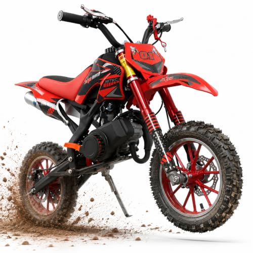 Image of 50cc Dirt Bike, 2 Stroke Gas Mini Bike for Kids 8-15,Red,2026 Upgraded