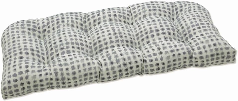 Pillow Perfect Outdoor/Indoor Alauda Frost Grey Square Corner Seat Cushions, 18.5" x 16", Pack of 2