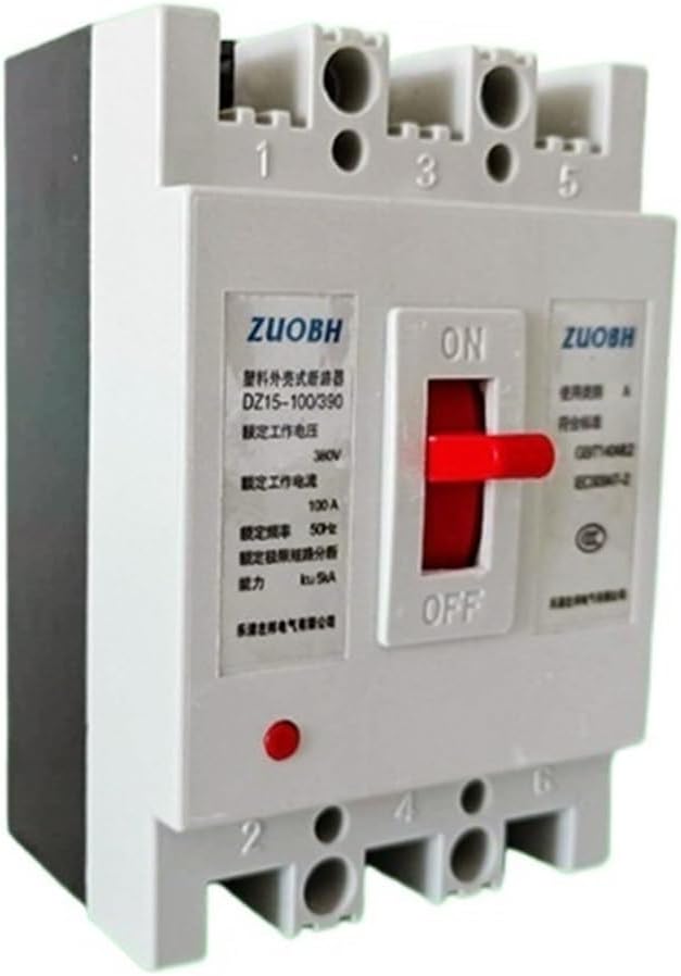 Molded case Circuit Breaker 40A100A Transparent case Overload Short Circuit Protector DZ15-40 Three-Phase Three-Wire air Switch(DZ15-100/290 100A)