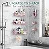Veken Large Capacity Shower Caddy 6-Pack, No Drilling & Rustproof, Adhesive Shower Shelves with Soap Holder, Bathroom Organizers and Storage, Wall-Mounted Kitchen & Home Decor, Pink #5