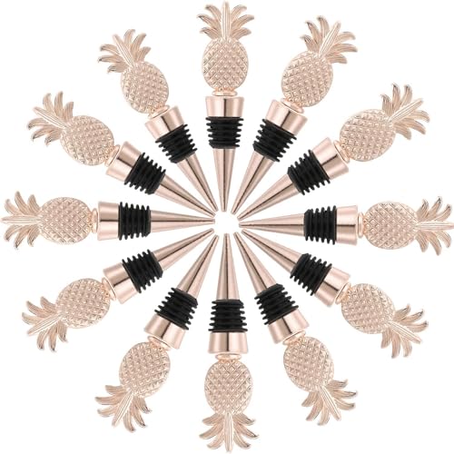 24PCS Pineapple Wine Stopper Wine and Beverage Bottle Stopper for Wedding Birthday Anniversary Nautical Beach Pineapple Various Party Gifts Souvenirs Decorations (24,Opp Pineapple Stopper)