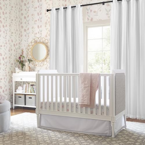 Image of XiDi 100% Blackout White Curtains with Sheer Overlay 84 Inches Long Double Layer Curtains for Living Room Girls Kids Bedroom Light Blocking Thermal Insulated Drapes Grommet Set of 2 White 34W x 84L
