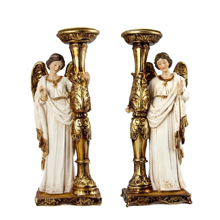 Bougeoir sur pied résine 24cm DRW grand chandelier de salon