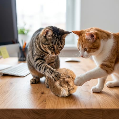 Boules de fourrure de lapin pour chat de qualité supérieure avec herbe à chat lavable - 14