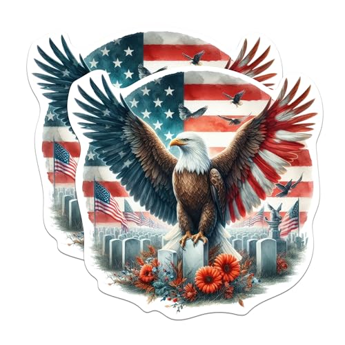 (2 Pack) Imanes decorativos águila patriótica USA 5 pulg miniatura 1