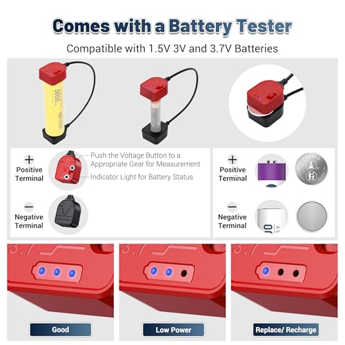Image of Hard Shell Battery Organizer Holder with Small Battery Tester, IP68 Waterproof Multi 82 Slots Batteries Vault Case for 40 AA & 12 AAA & 12 CR2032 CR2025 & 18 LR44 Button Cell /2 D Size Batteries Case