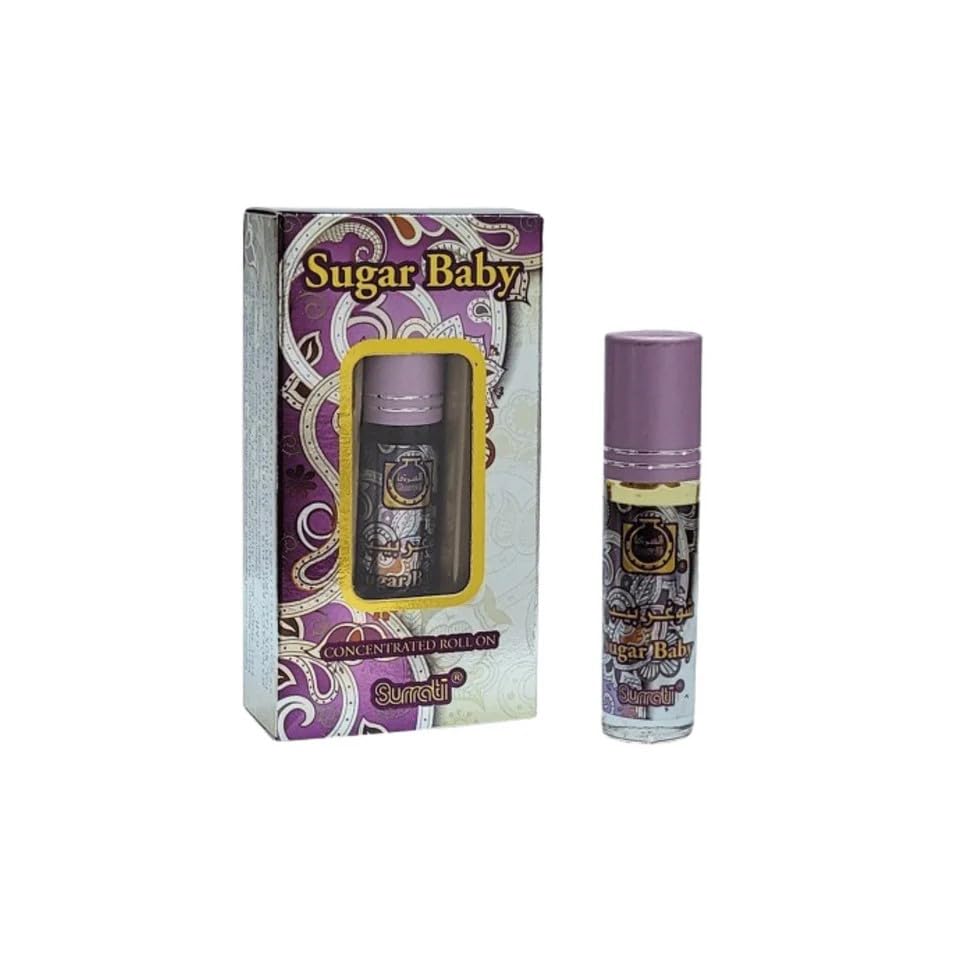 S.U.G.A.R B.A.B.Y 6ml Roll-On Perfume Oil – Pack of 6 | Sweet Fruity & Musky Attar | Alcohol-Free Perfume Oil for Women & Girls | Long Lasting & Travel Friendly