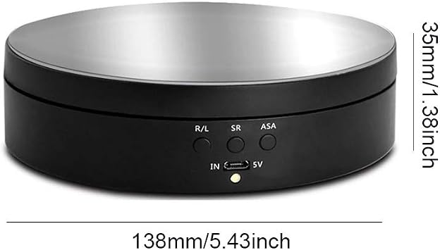 Denpetec Motorized Rotating Display Stand, 360 Degree Electric Rotating Turntable for Photography Products Display, Jewelry, Watch, 3D Models, Cake and Collectibles (Matte)