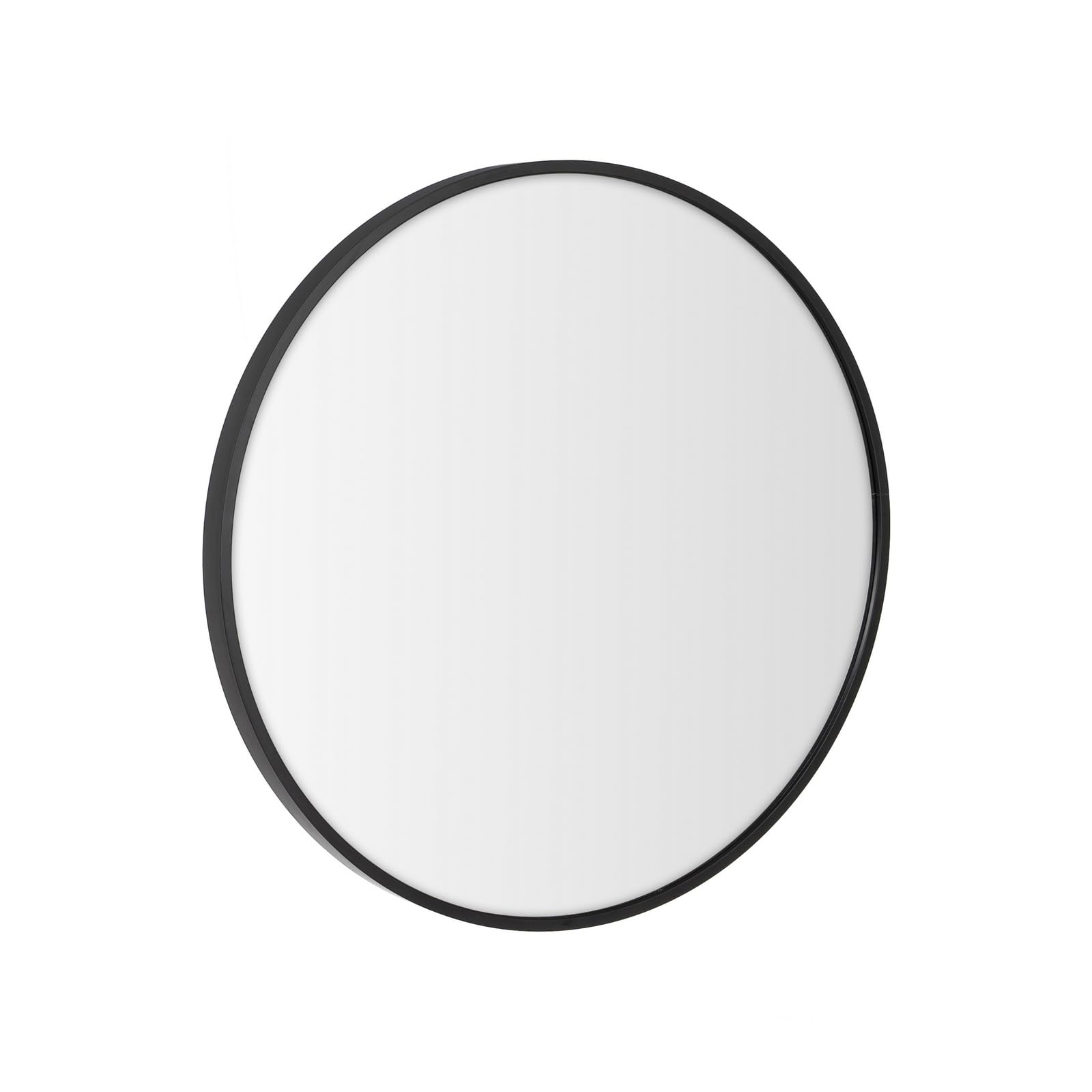 LOLAhome Espejo de Pared Redondo de 50cm con Borde de Aluminio Negro de Estilo Moderno y Sencillo Adecuado para Decoración, Recibidor, Baño, Dormitorio, Tocador y Vestidor
