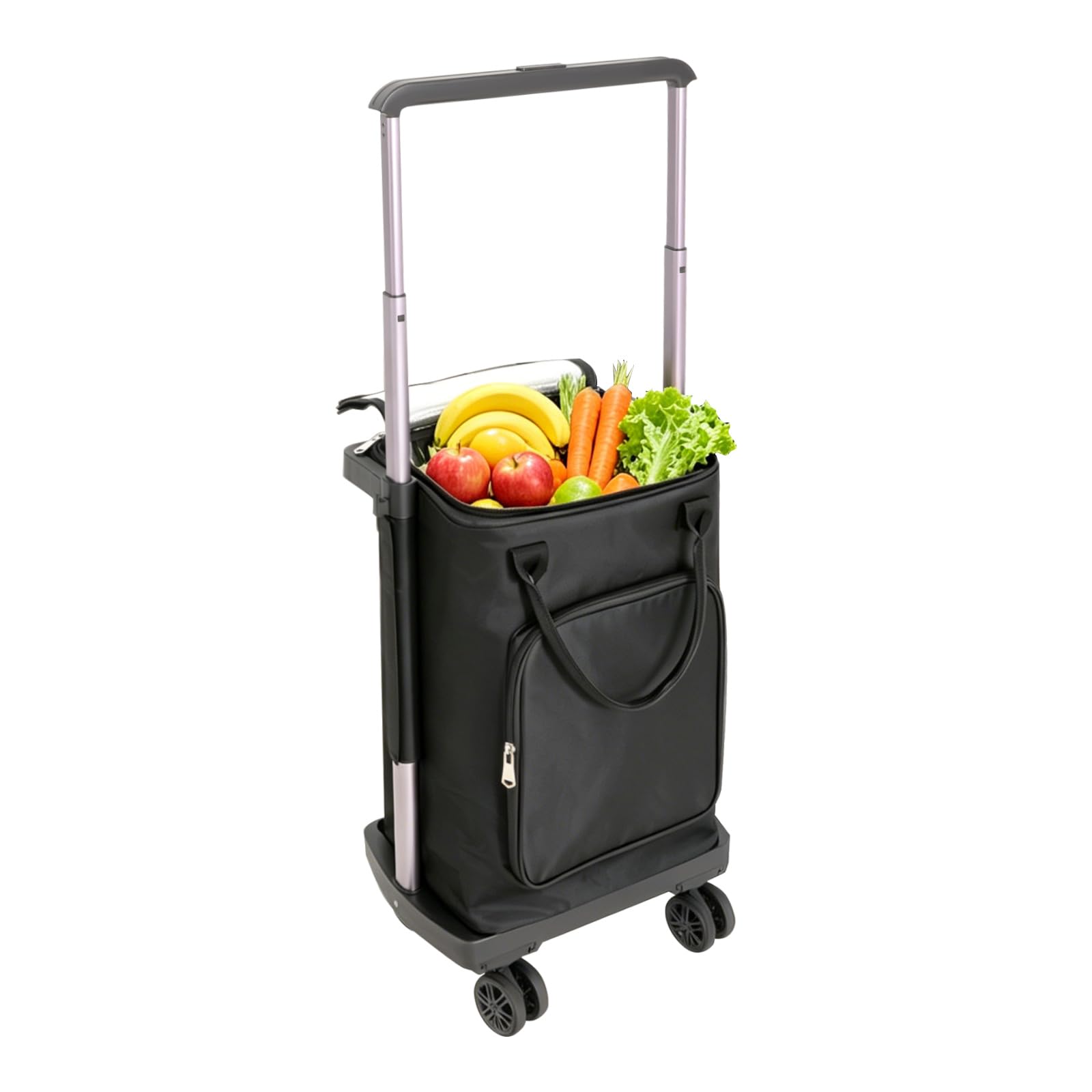 Wózek na zakupy 40 l z 4 kółkami, aluminiowy wózek 3 w 1, do 30 kg