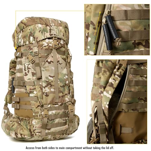 Image of MT Military Army Large Rucksack with Detacheable Assault Backpack Hydration Pack Shoulder Straps and Waist Belt Metal Frame | Detacheable