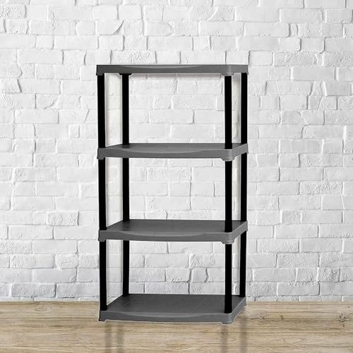 Dmora - Armoire d'extérieur Ostenda, Étagère extérieure, Armoire de balcon polyvalente, Armoire d'extérieur, 100% Made in Italy, Anthracite, 70x30h133 cm