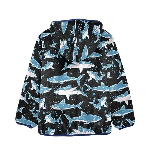 Sharks Boys Fleece Hoody Jacket Zip Up Coat Warm Fall Winter Plush Jacket Long Sleeve Outerwear2