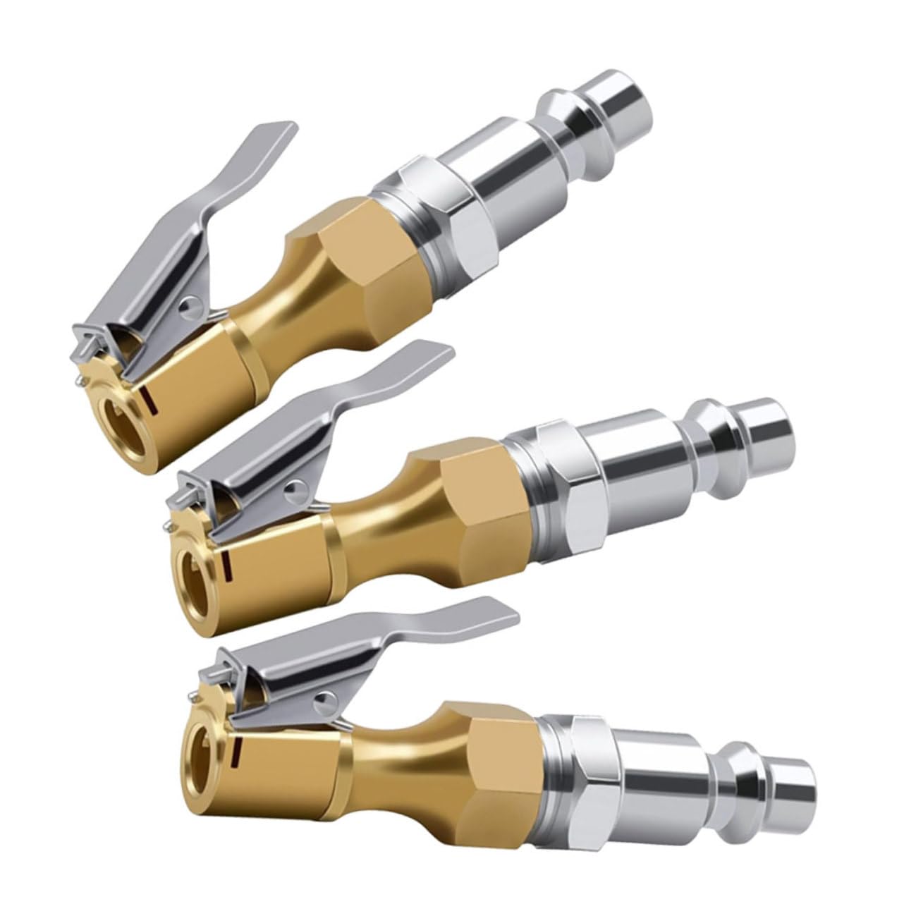 GRIRIW 3Pcs Tire Inflator Chuck Clip Durable Air Chuck Adapter for Efficient Tire Inflation Compact and Lightweight Design for Easy Storage and Transport