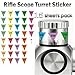 15 Rifle Scope Turret Stickers Scope Knob Stickers - Precision Shooting Adjustment Stickers for Outdoor Sports Shooting and Hunting,Use with Data Card,Turret Tags Fit Most Scope Caps(Triangle)