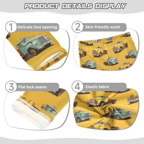 Girls Leggings Under Construction Transport Trucks Yellow Soft Toddler Leggings for Girls Kids Pants Size 4T-10T3